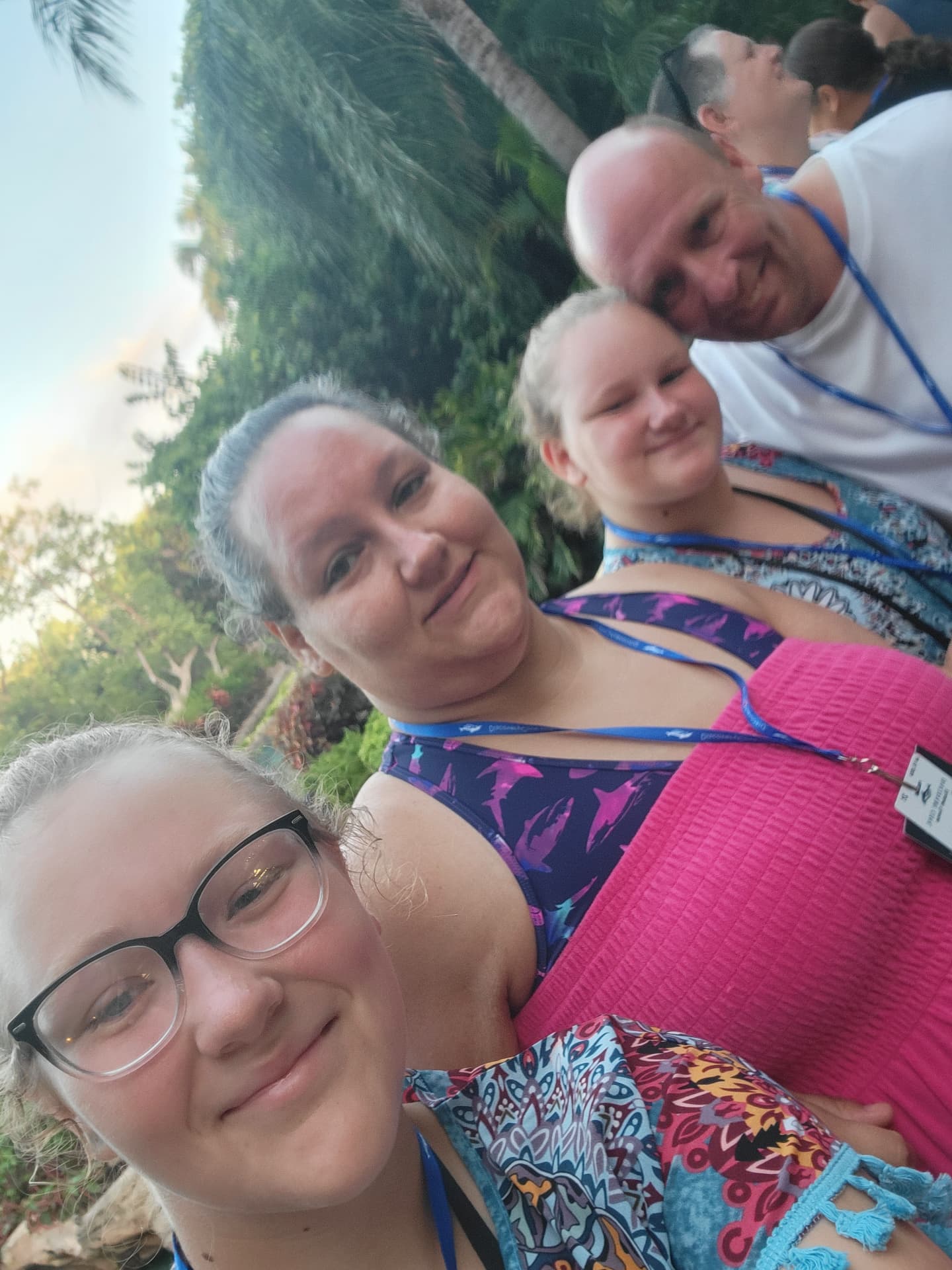 Elizabeth with family and friends at Discovery Cove